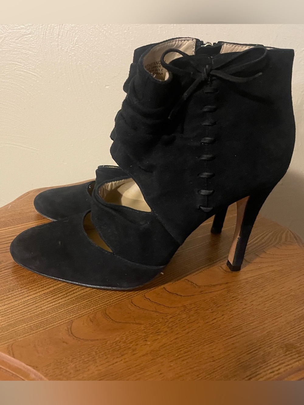 Boutique 9 Black Suede High Heel Ankle Boots